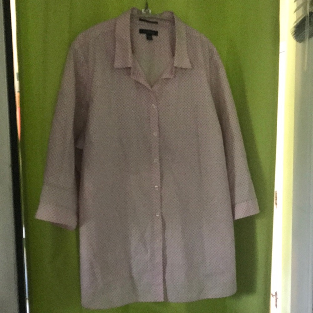 Lands end pink button up